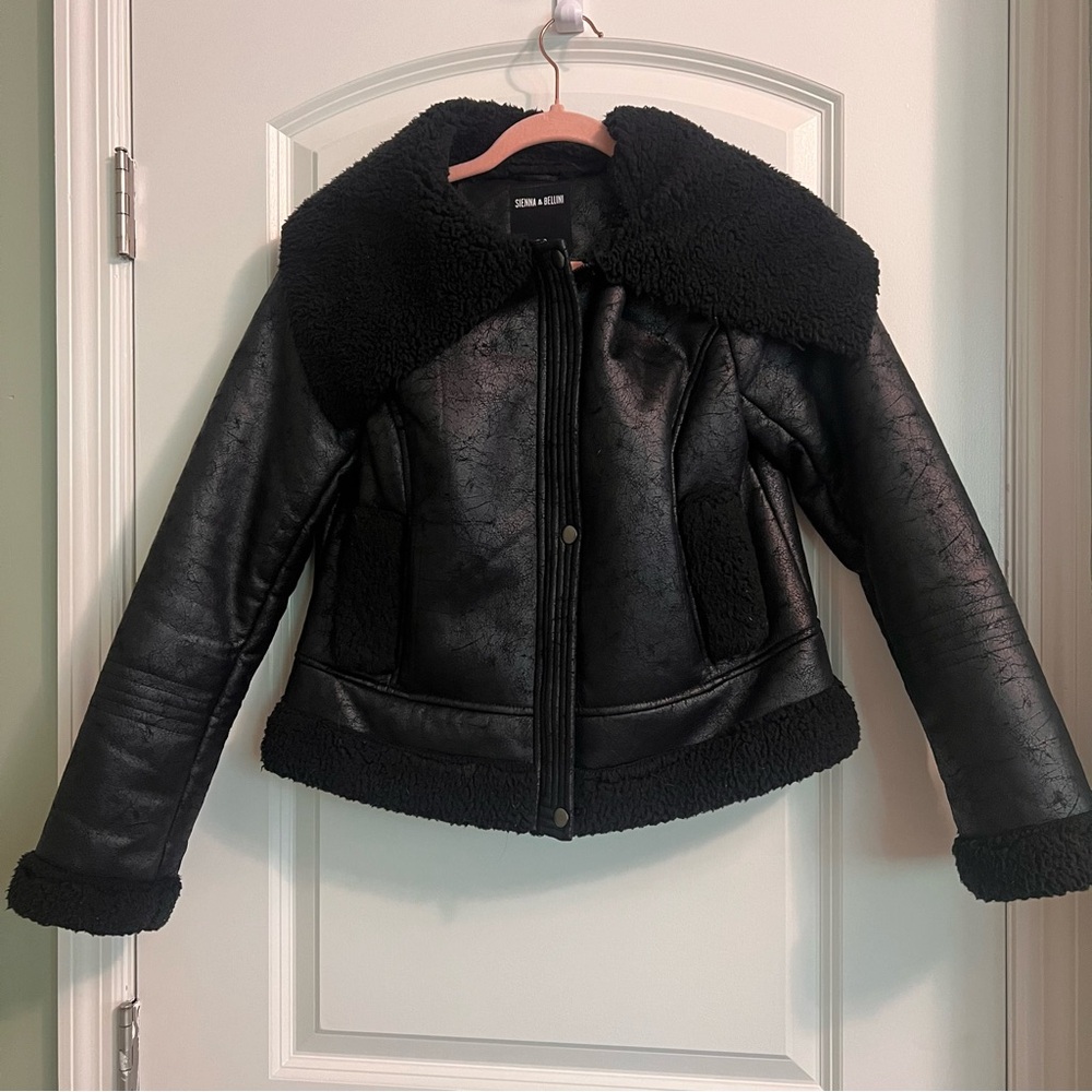 Sienna & Bellini Faux Leather, Sherpa-lined Jacket